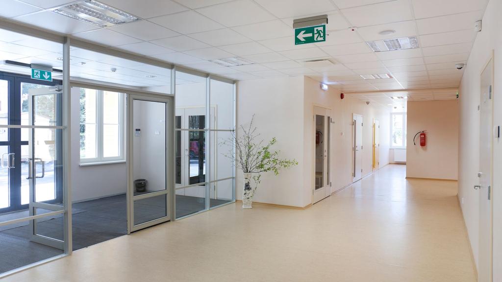 office reception with resin floor