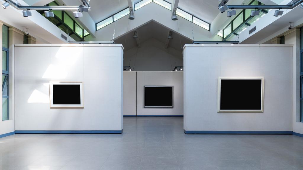 Art gallery with resin floor